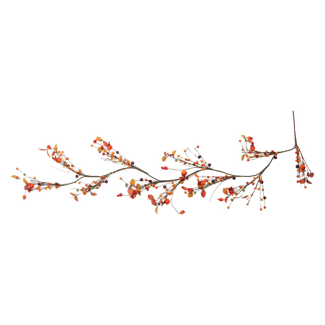 5ft. Autumn Harvest Berries &#x26; Leaves Rustic Twig Thanksgiving Garland